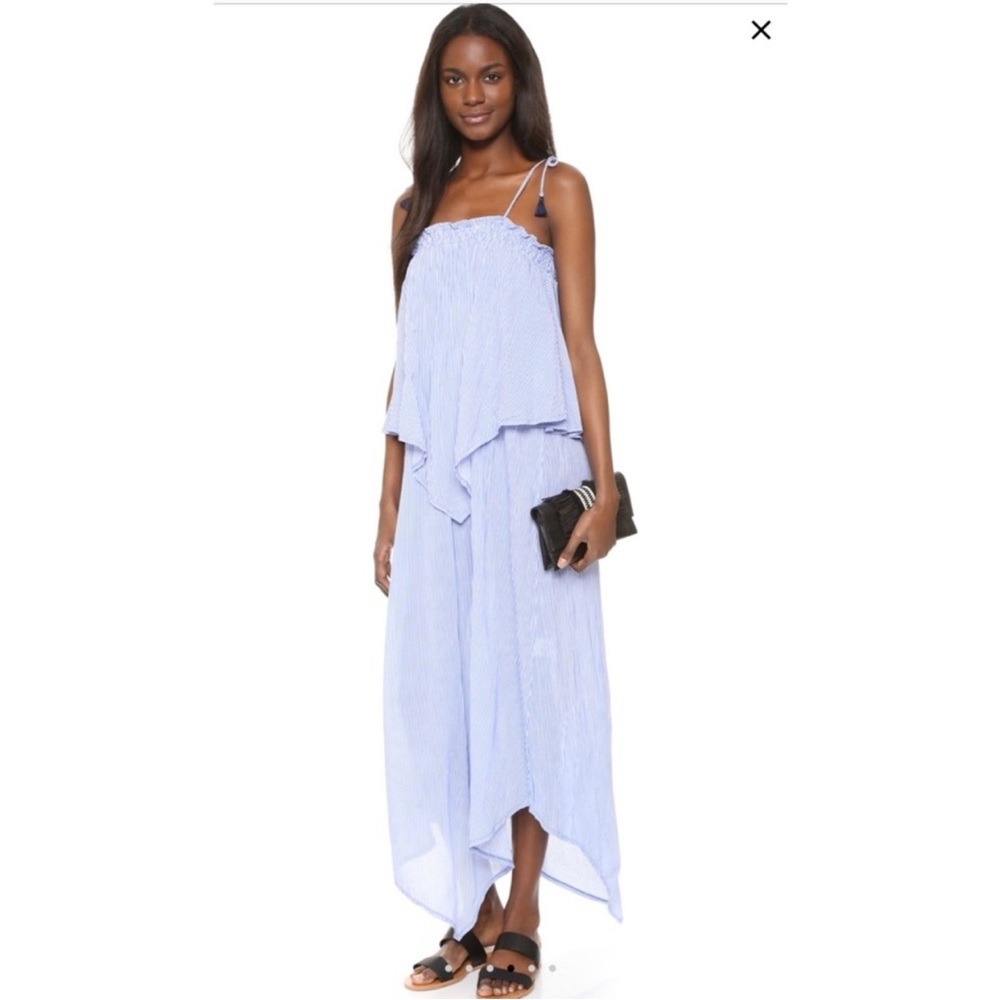 Faithfull the brand Escape maxi dress striped blue white